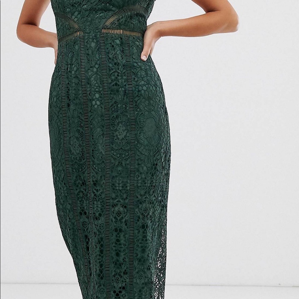 ASOS Midi Pencil Dress with Ladder Trim Detail